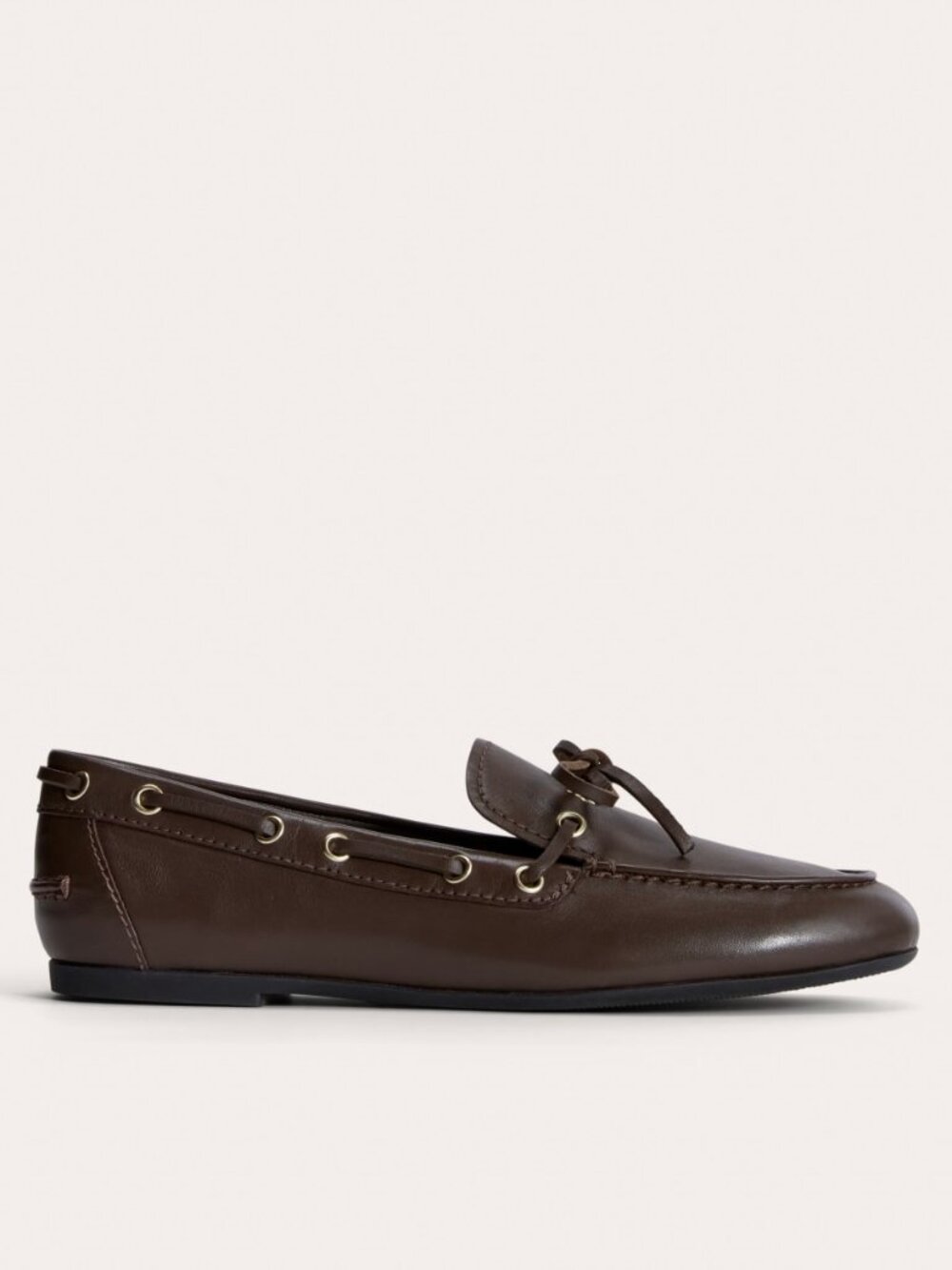 Everlane Boat Shoe in Deep Brown, Size 9, Leather/Linen